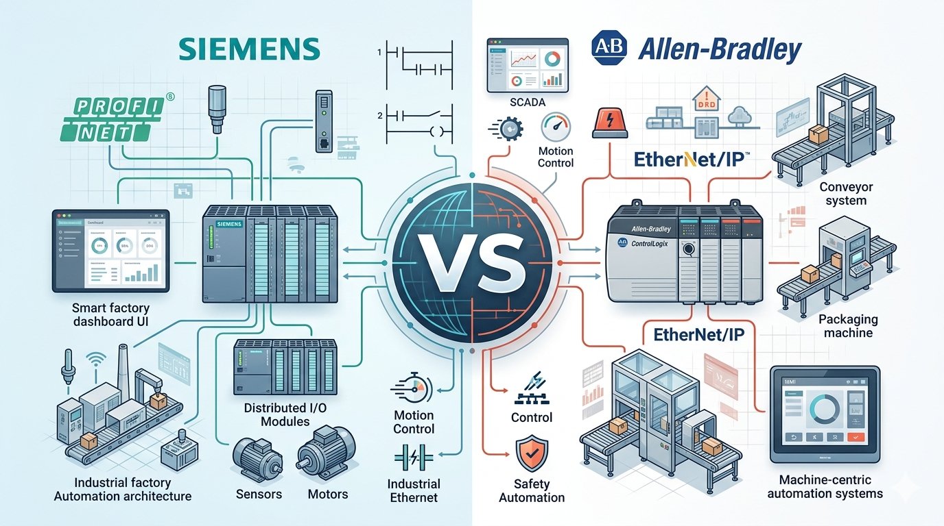 Siemens PLC vs Allen-Bradley PLC Complete Technical Comparison