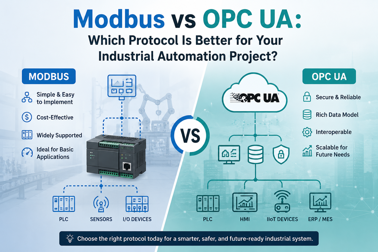 Modbus vs OPC UA: Which Protocol Is Better for Your Industrial Automation Project?