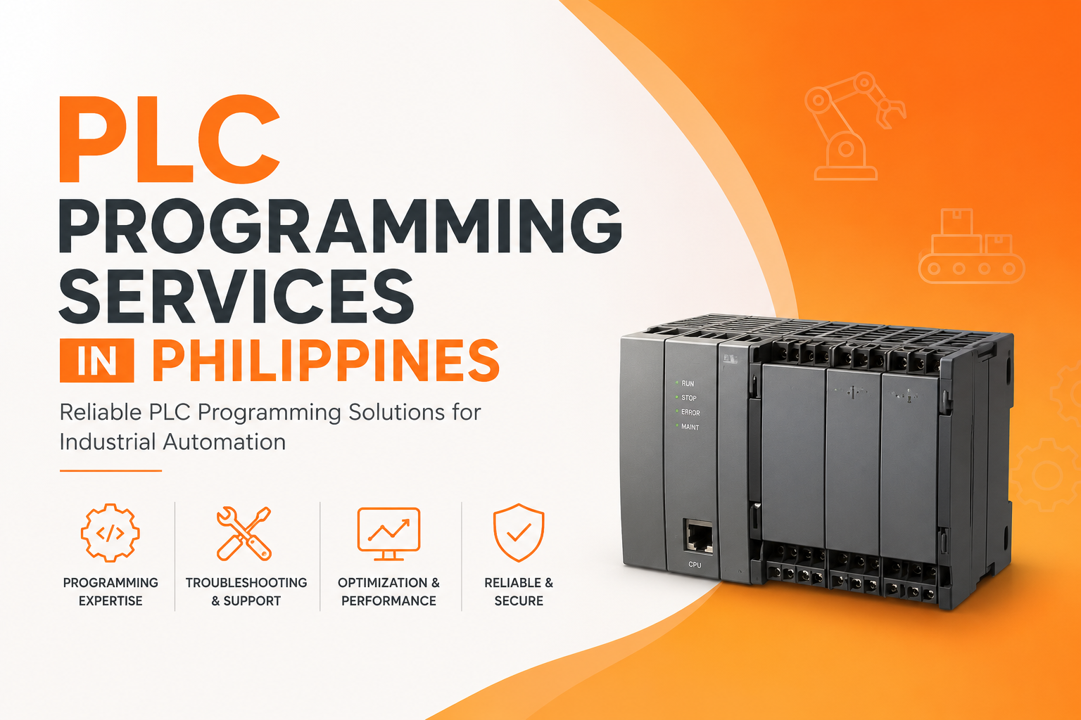 Industrial automation engineer programming a PLC panel for a manufacturing plant in the Philippines